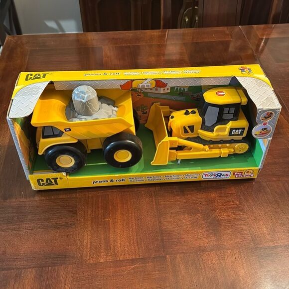 Cat Press and Roll Ages 2+ Dump Truck and Front End Loader Construction - Picture 1 of 10